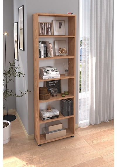 Bofigo 6 Raflı Kitaplık Dekoratif Kitaplık Modern Kitaplık Poyraz Çam Bofigo 6 Raflı Kitaplık Dekoratif Kitaplık Modern Kitaplık Poyraz Çam