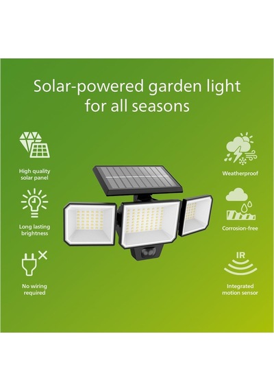 Outdoor Solar Nysil Duvar Işığı, 8.7w, Hareket Senasörü, 5000k, Ip44 Hava Koşullarına Dayanıklı Çok Renkli