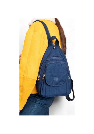 Baginn Body Bag Göğüs Çantası Klinkır Kumaş Çok Cepli Bady Bag Sırt Çantası Hafif Yağmur İtici 30 20 Cm Lacivert