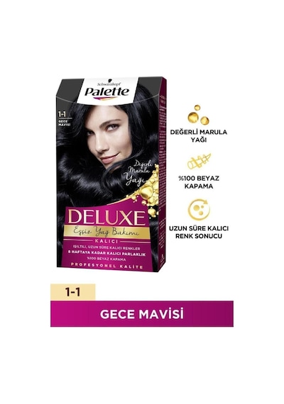 Palette Deluxe 1 - 1 Gece Mavisi X 2 Adet Saç Boyası