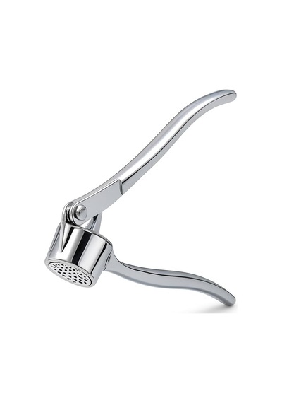 Metal Sarımsak Ezici, Paslanmaz Çelik Ergonomik Saplı Dayanıklı Pratik Sarımsak Presi Açık Bej