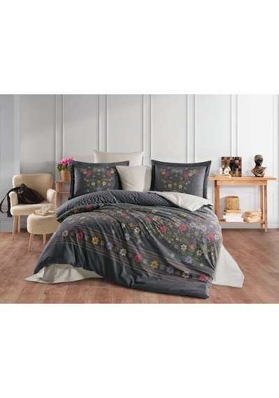 Hobby Çift Kişilik Poplin Nevresim Clarice Gri Çok Renkli