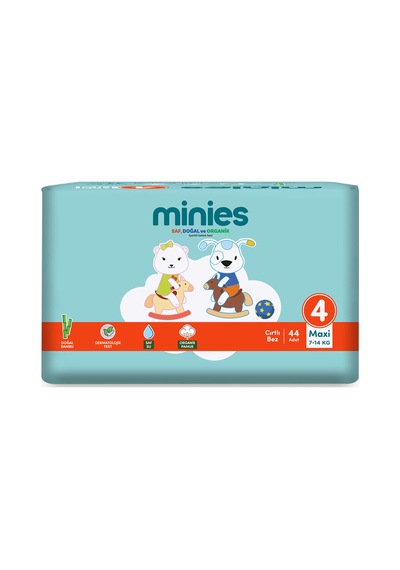 Minies Bebek Bezi Maxi 4 Beden 7-14 Kg 44 Adet 6'lı Paket
