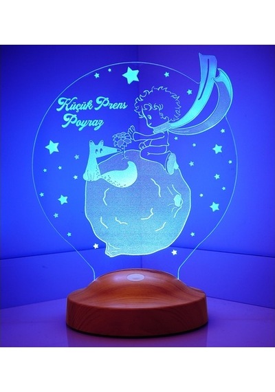3D 3 Boyutlu Küçük Prens Le Petit Prince Çocuk Hediyesi Led Lamba