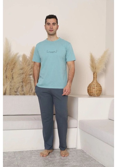 Miressa Erkek Pijama Takımı Gri - Yeşil
