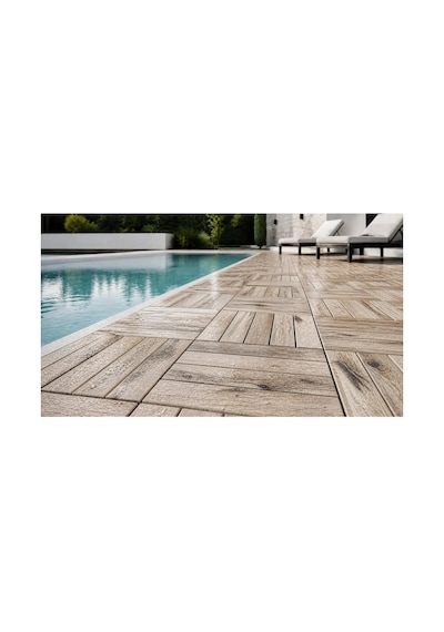 1 Adet Akasya 30x30 Ahşap Geçmeli Karo Deck Natural Yağsız