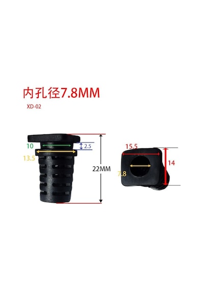 100 Adet - 7.8mm Kauçuk Kablo Koruyucu - Kablo Kılıfı Gerilim  Koruma Hortumu