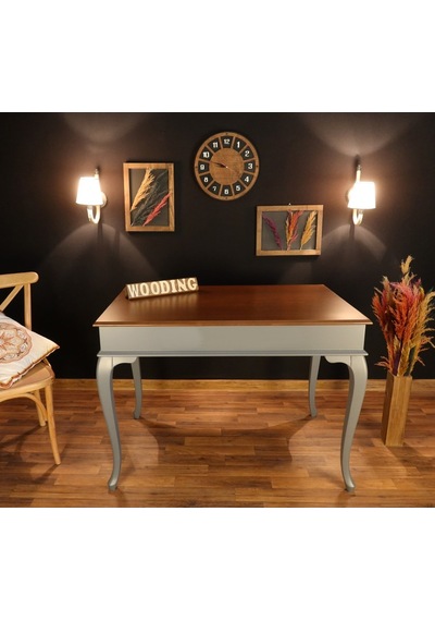 Wooding-Mobilya Wooding 100 Cm Masif Gri Ceviz Yemek Masası