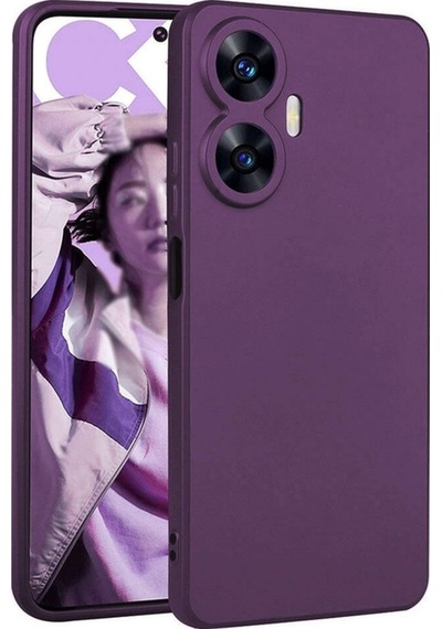 Realme C55 Kılıf Zore Premier Silikon Kapak Mürdüm
