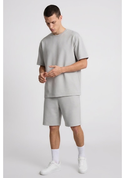 Taş Oversize Fit Basic Erkek Şort Takım - 85292