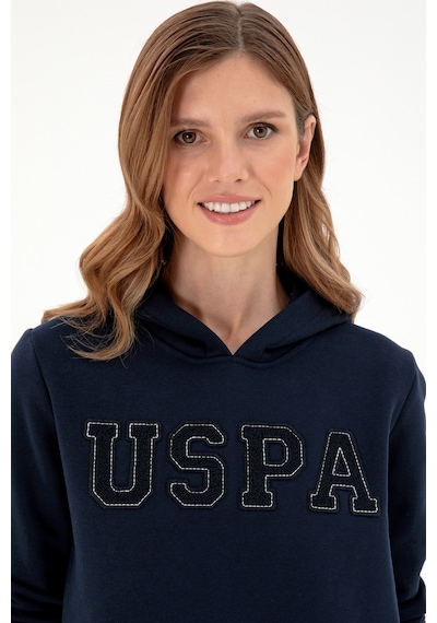 U.S. Polo Assn. Kadın Lacivert Basic Kapüşonlu Sweatshirt 50296931-VR033