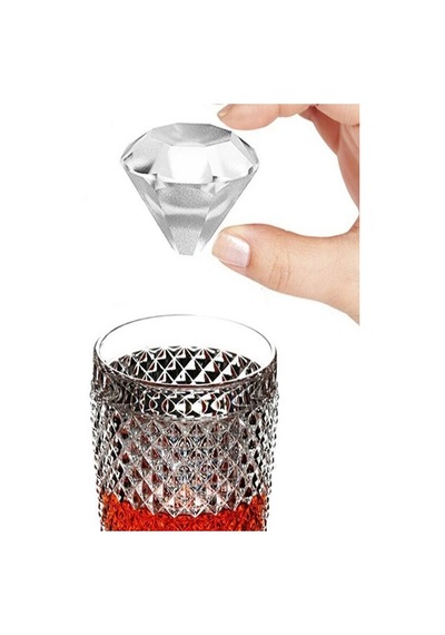 18 Bölmeli Elmas Şekil Buz Kalıbı Kapaklı Pratik Buzluk Kristal Şekil Buz Kalıbı Plastik Pembe Diğer