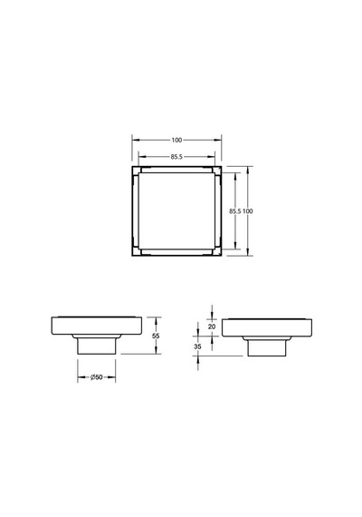Fause Komple Çelik Seramik Uyumlu Ankastre Yer Süzgeci 10x10 Cm Mat Altın Ksz101-bg