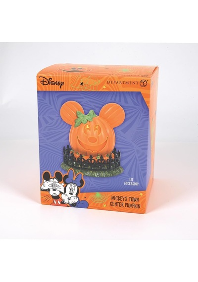 Department 56 Disney Village Cadılar Bayramı Aksesuarları Pumpkintown Mickey Mouse Town Center Işıklı Heykelcik, 1 Diğer