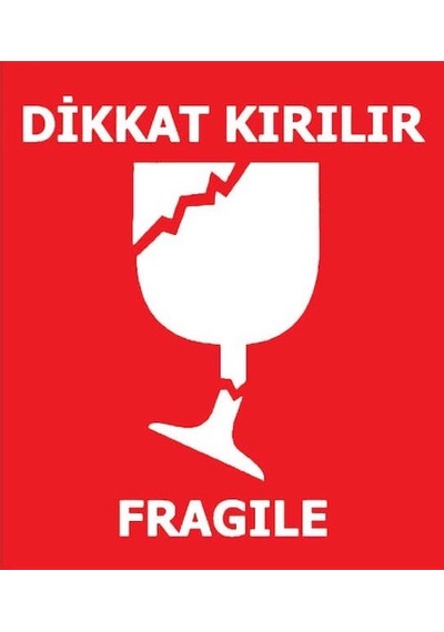 Dikkat Kırılır Etiketi 8x7cm 500 Adet
