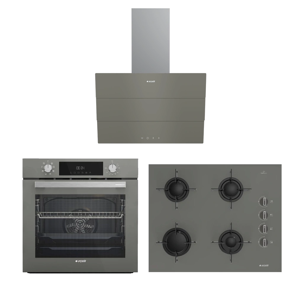 Arçelik Star AFC 340 G + OCD T 651 EG + ADE 605 - 3 G Gri Cam Ankastre Set