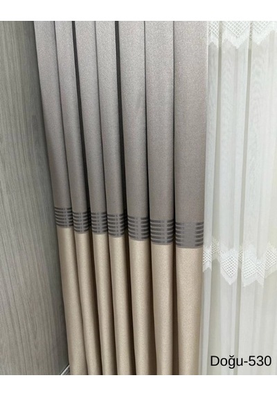 Nivemeshome Doğu Vizon Ft671536 V-530 1/3 Sık Pileli Fon Perde Apm