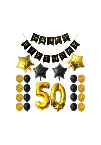 50 Yaş Yetişkin Parti Seti Gold 50 Yaş Doğum Günü Set