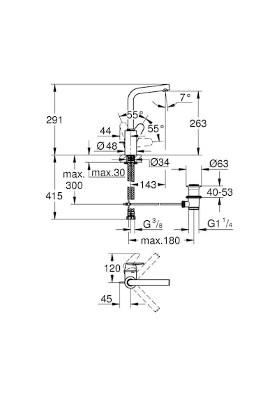 Grohe Eurodisc Cosmo Tek Kumandalı Yüksek Lavabo Bataryası 230540