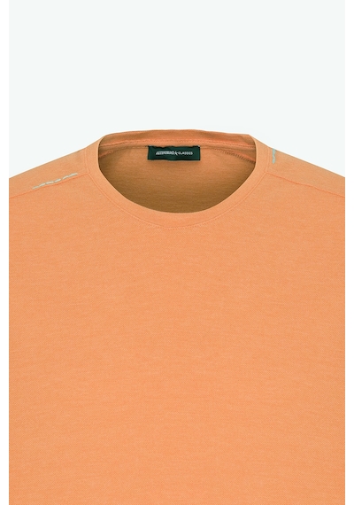 AC&Co / Altınyıldız Classics Erkek Turuncu Slim Fit Dar Kesim Pamuklu Bisiklet Yaka Tişört Turuncu