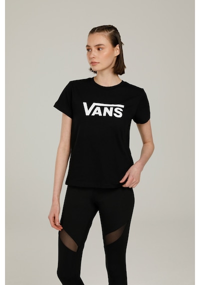 Vans Wm Drop V Ss Crew-B Siyah Kadın Kısa Kol T-Shirt