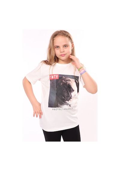 Toontoy Kids Toontoy Unisex Çocuk Önü Baskılı Tişört Su Yeşili