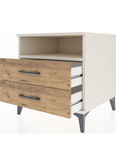 Kronos Komodin Tek Raflı 2 Çekmeceli 60x59x64 Aytaşı-çam Aytaşı