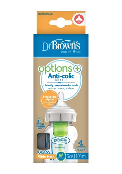 Dr Brown's Geniş Ağız Anti Kolik Options+ Cam Biberon 150 Ml