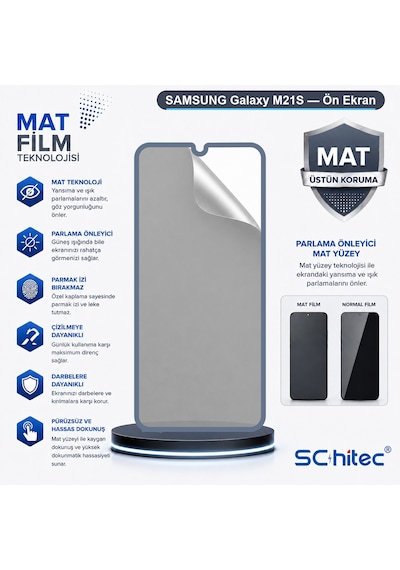 Samsung Galaxy M21s Uyumlu Ön Yüzey Mat Hidrojel Ekran Koruyucu 83081182