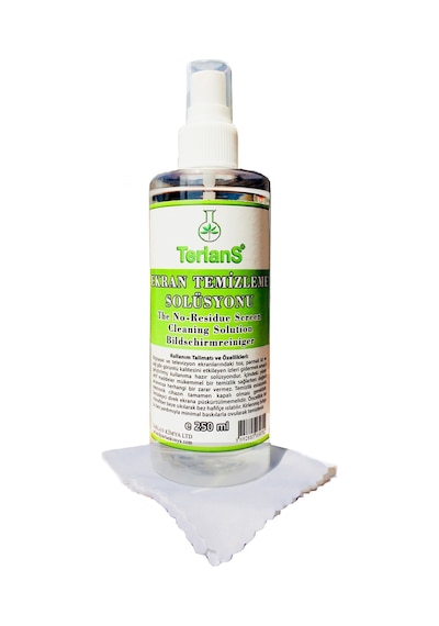 Terlans Profesyonel Ekran Temizleyici 250 ML + Hassas Yüzey Bezi