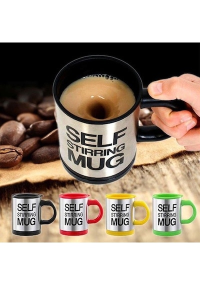 Kendi Kendini Karıştıran Kupa Mikser Kupa Termos Bardak Self Stir Sarı