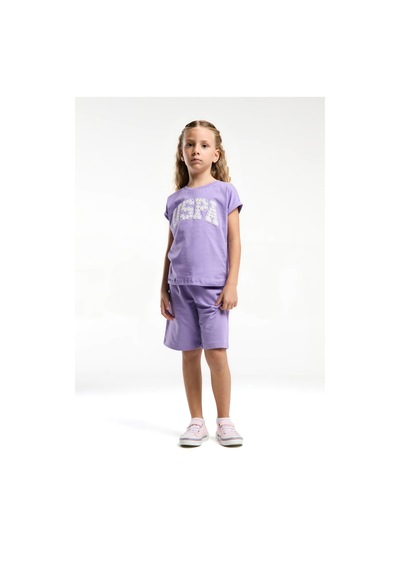 U.S. Polo Assn. Kız Çocuk Mor Bermuda Takım Us2086 Mor