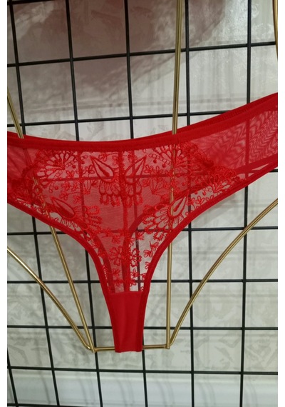 Avrissa Kadın Kırmızı Dantel Detaylı Şık Bralet İç Çamaşır Takımı