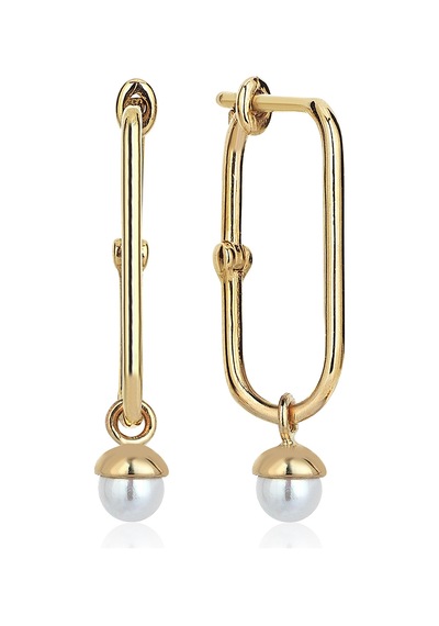Reis Kuyumculuk T10000 Pearl Line Mini Altın  Küpe
