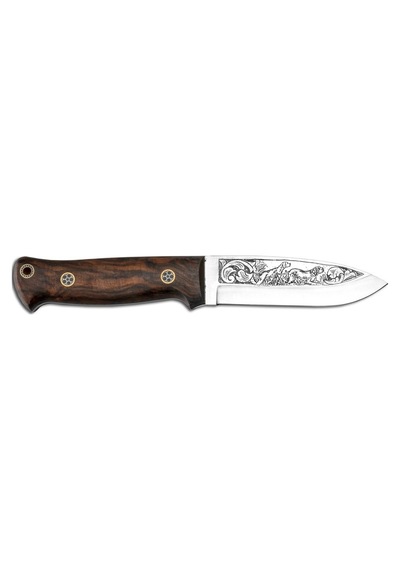 Bora Knives Bora 511 Survivor Kök Ceviz Sap Gravürlü Kamp Bıçak Kahverengi