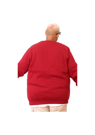 Mode Xl Büyük Beden Erkek Sweat Bisiklet M U25807 Bordo