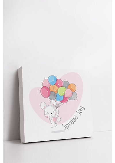 Spread Joy Çizgi Karakter Tasarımlı Bebek Odasına Özel Kanvas 25x25 Cm
