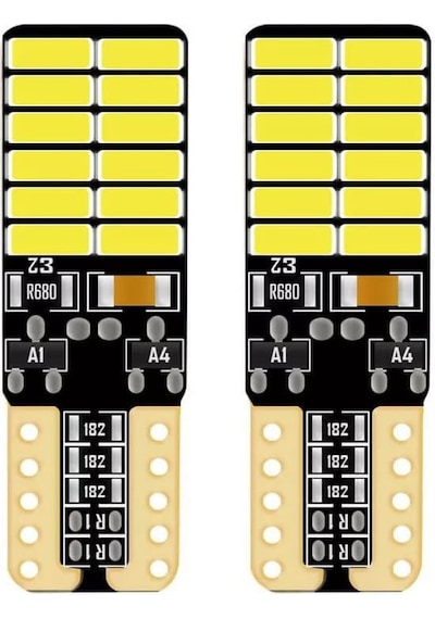 2 Adet Mavi Renk T10 Dipsiz Led Ampul 24 Ledli Park Ampulü Gündüz