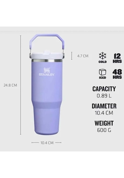 Stanley The Iceflow Flip Straw 0.89 L Pipetli Termos Bardak Beyaz
