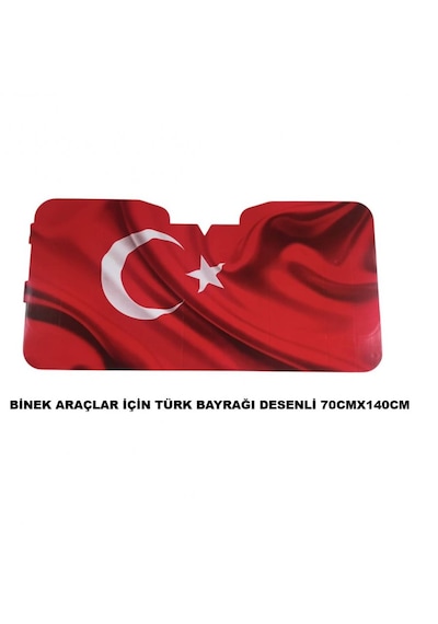 Güneşlik Ön Cam Karton 70x140cm Türk Bayrağı Desenli 1