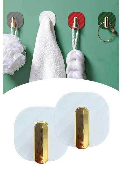 2li Yapışkanlı Retro Askılık Dolap Kapak Kulpu Beyaz 5639 4 Renk