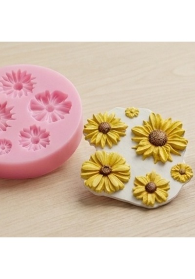 Mini Papatya & Çiçek Desenli Silikon Kalıp