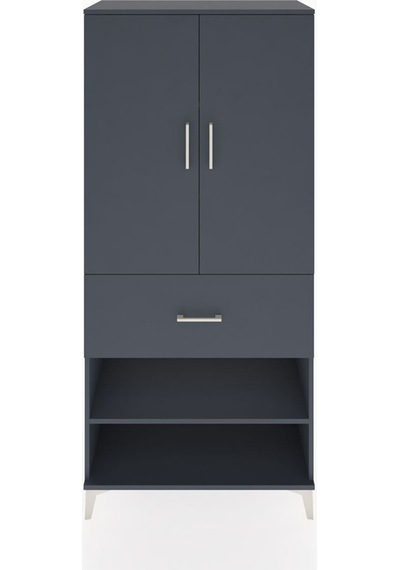 Hyperion Dolap 4 Raflı Tek Çekmeceli 2 Kapaklı 88x44x195 Antrasit-antrasit Antrasit