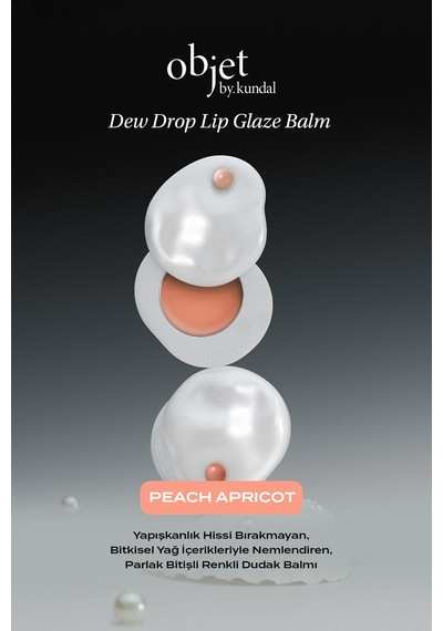 Nemlendirici Parlak Bitişli Renkli Dudak Balmı Objet By Kundal Dew Drop Lip Glaze Balm Peach Apricot