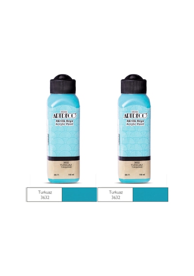 2 Li Akrilik Boya 140 Ml Renk Seçmeli Canlı Ve Pastel 3632 - Turkuaz