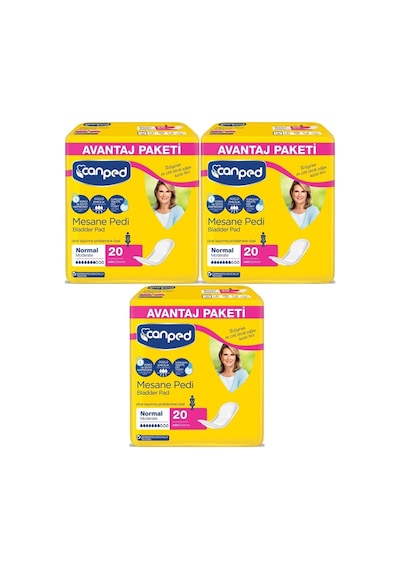 Canped Mesane Pedi Avantaj Paketi Normal Orta Boy M 20'Li x 3 60 Adet