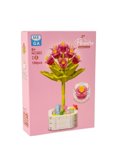 Building Block Flower 138 Parça Violet