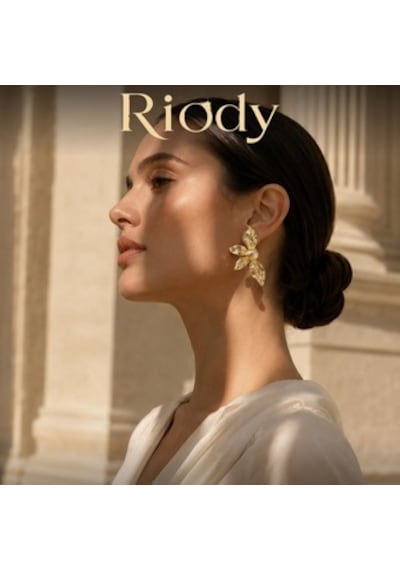Riody Aurea Flora 01 Gold Renk Paslanmaz Çelik Çiçek Formlu Kadın Küpe