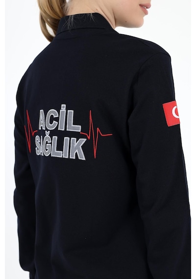 112 Yakalı Tshirt Tunik - Lacivert-7176 Lacivert