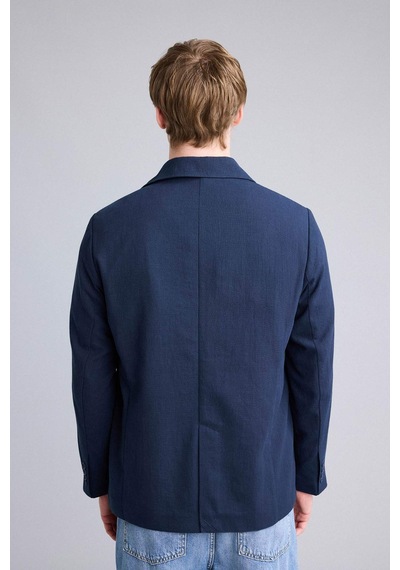 Defacto Regular Fıt Polo Yaka Yarım Astar Blazer Ceket G7591ax26smnv146 Lacivert-nv146 Defacto Regular Fıt Polo Yaka Yarım Astar Blazer Ceket G7591ax26smnv146 Lacivert-nv146